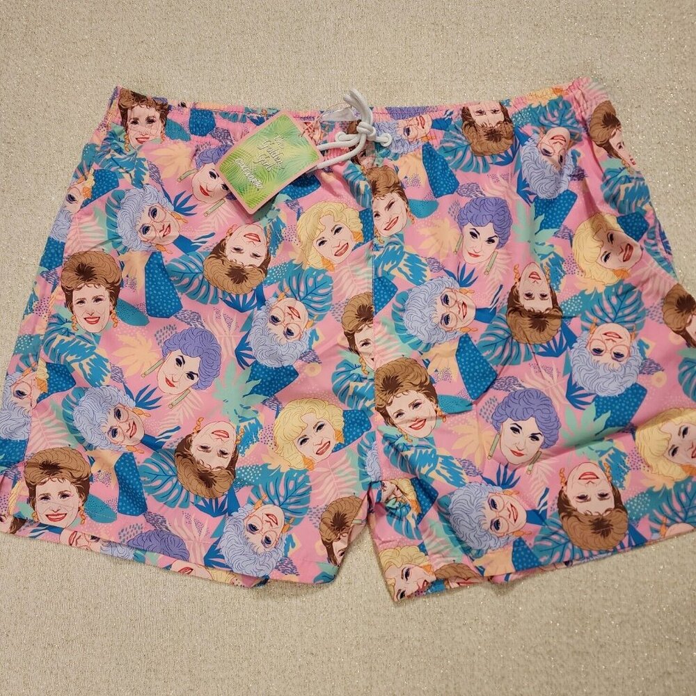 Cakeworthy Golden Girls Swim Shorts Unisex AOP Pink 2XL NEW